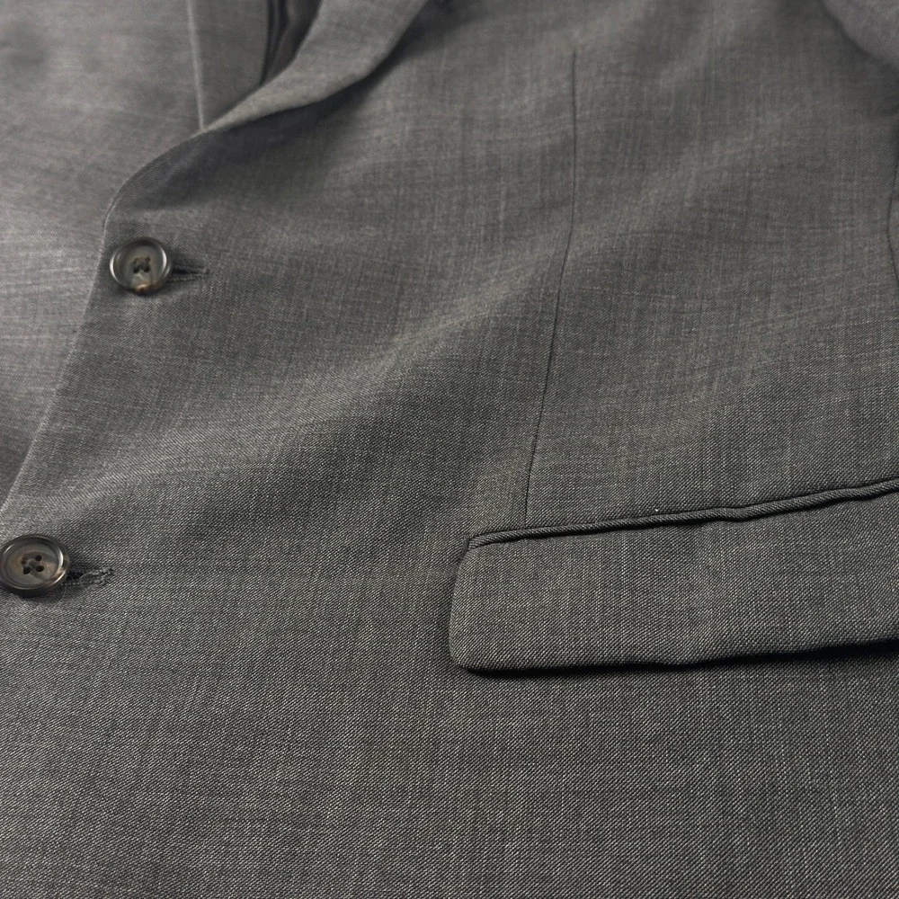 Lauren‎ Ralph Lauren Mens Wool Suit Jacket Blazer Charcoal Gray 44L 2-Button